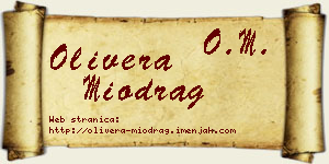 Olivera Miodrag vizit kartica